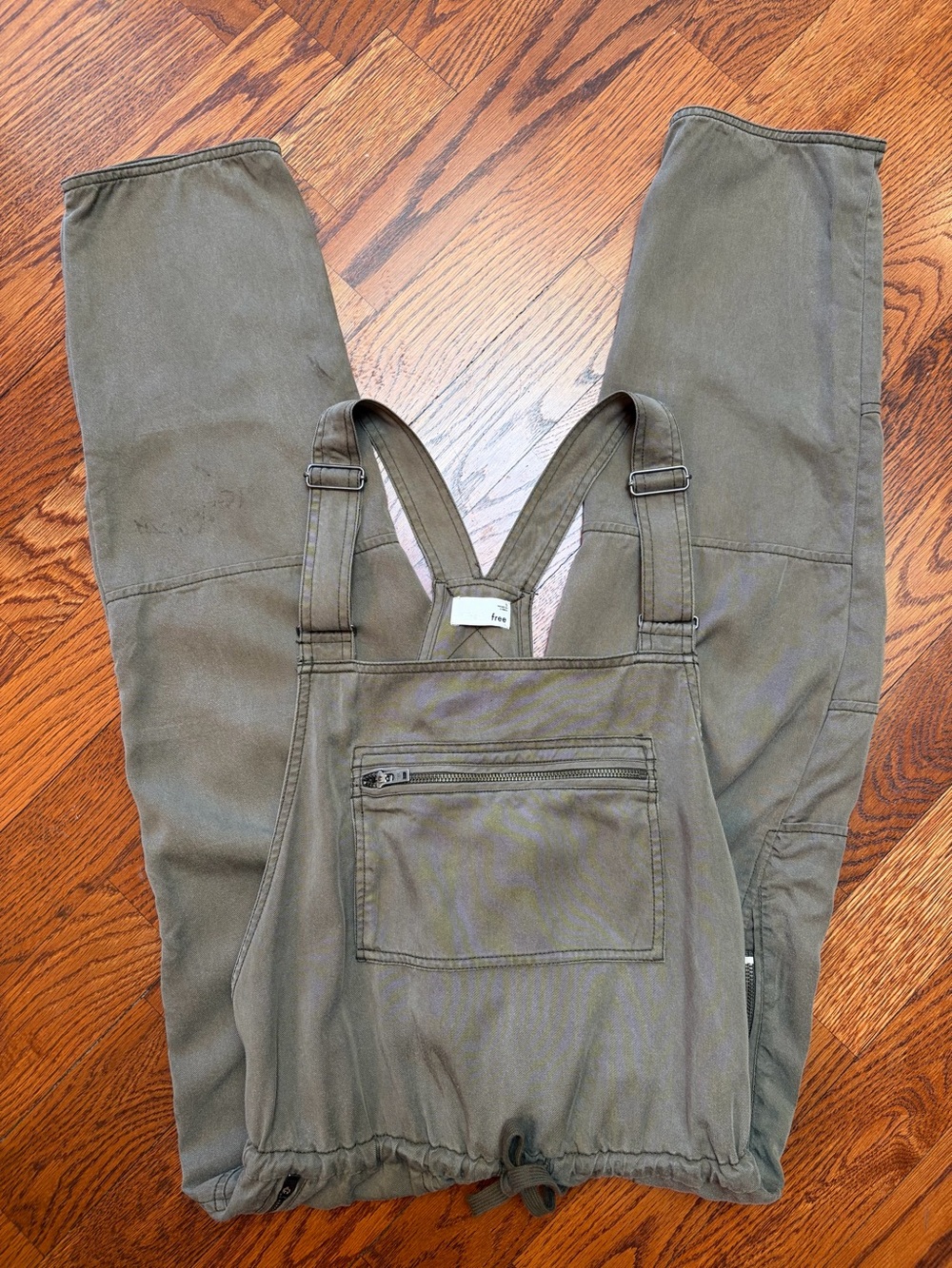 Wilfred Free Olive Green Overalls with Cross-Back Straps